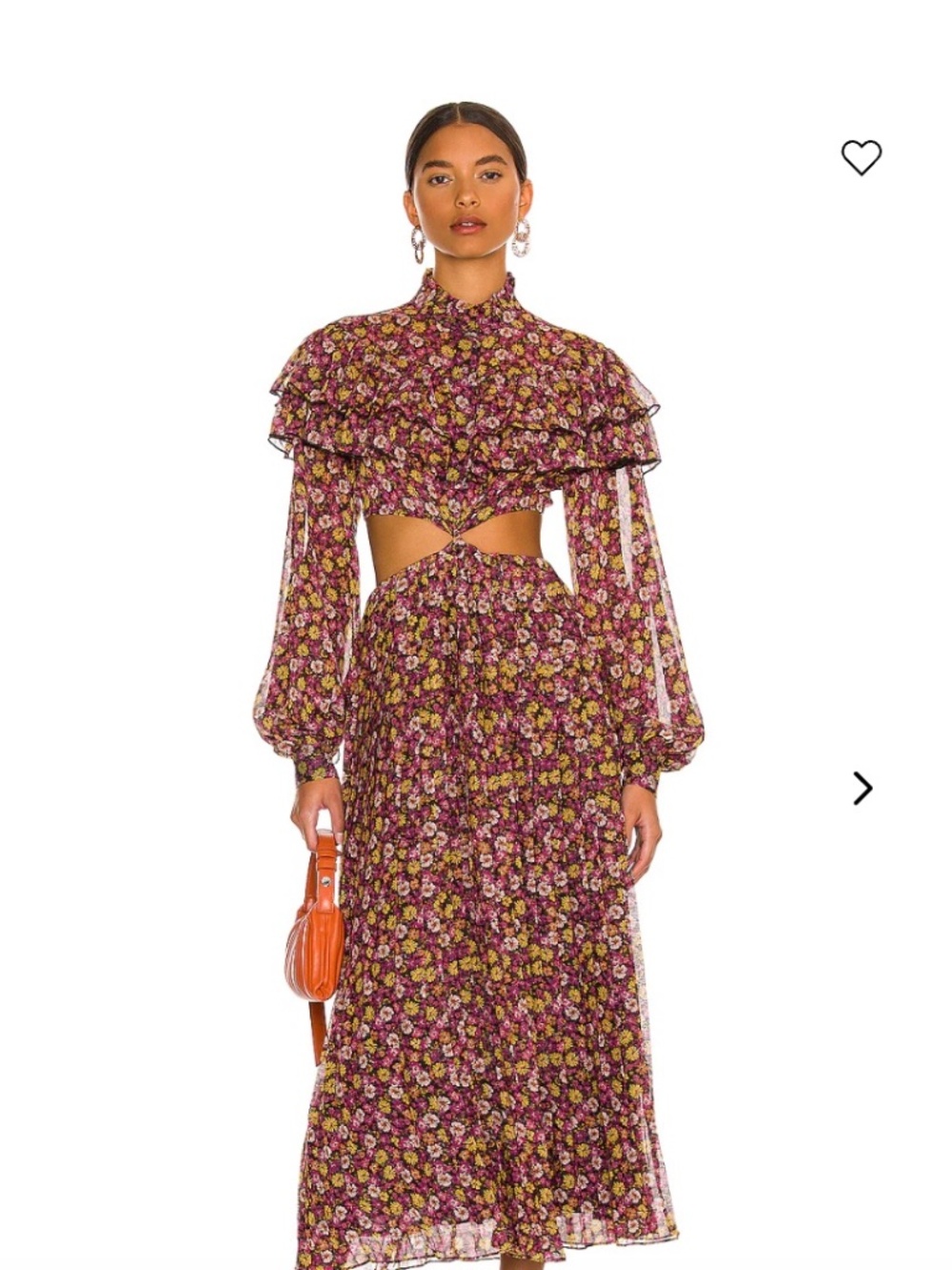 Ronny Kobo Maroon Floral Dress